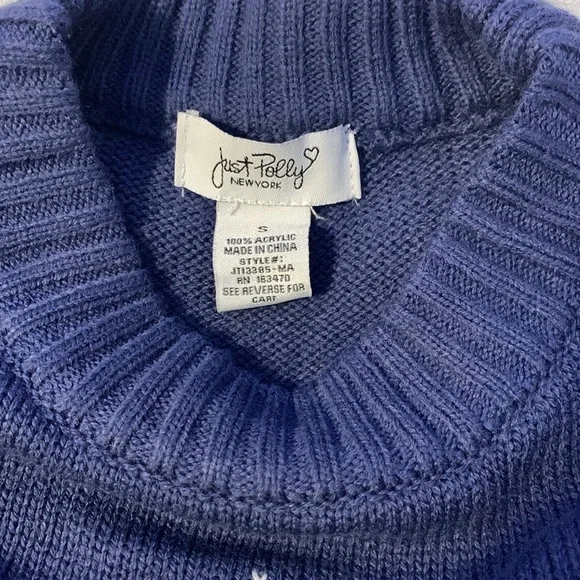 Just Polly Navy Blue Size Small Sweater - Picture 3 of 4